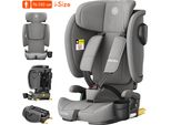 Daliya® JOYMAX i-Size Kindersitz, ISOFIX, Top Tether mit Warnmelder, für Kinder 76-150 cm, ab 15 Monaten, 9-36 kg, Autokindersitz | Grau