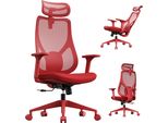 Sedia Da Ufficio Ergonomica Sense7 Moyo - Rossa, In Rete Traspirante, Braccioli 3D Regolabili, Poggiatesta E Supporto Lombare, Ideale Per L'ufficio E La Casa