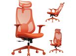 Sedia Da Ufficio Ergonomica Sense7 Moyo - Arancione, Braccioli 3D, Poggiatesta Regolabile, Rete Traspirante, Fino A 150 Kg, Ideale Per L'ufficio E L'ufficio Domestico