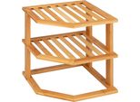 Scaffale Angolare Bremermann // 3 Livelli // Bambù // Circa 25 X 27 X 25 Cm (L/A/D) // Scaffale Per Armadio