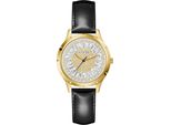 Guess Orologio Da Donna Cinturino In Pelle Glamour Nero W0299L2