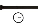 Asta Telescopica Spirella Kreta | Asta Per Tende Da Doccia Senza Foratura | Come Asta Per Doccia, Appendiabiti | 75-125 Cm Nero Opaco + 12 Anelli Per Tende Da Doccia