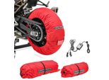 Set Di Scaldapneumatici Per Moto Snaefell Constands 30-99°C Digitale Adatto Per Ruota Anteriore E Posteriore Rosso