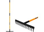Rastrello Da Giardino Strend Pro, 14 Denti, Manico In Fibra Di Vetro 1500 Mm