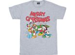 Disney - Maglietta "Topolino E Amici - Auguri D'inverno"" Per Ragazzi BI28084 (152-158) (Grigio)"