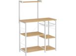 Vasagle Scaffale Da Cucina Con Cesto In Metallo, Scaffale Da Forno Con 6 Ganci E Ripiani, Scaffale Per Microonde Per Erbe Aromatiche, Pentole E Padelle, Moderno