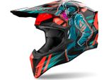 Airoh Wraaap Cyber Casco Da Motocross, Arancio/Blau, Xl (61/62)