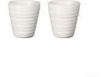 Asa Selection Thermo Thermobecher Espresso Twisted, 2Er Set, Espressobecher, Becher, Tasse, Porzellan, Weiß, 80 Ml, 33701024