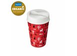 Koziol Thermobecher Iso To Go Winter Forrest, Isolierbecher, Kunststoff, Organic Red, 400 Ml, 8013676