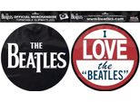 The Beatles - Tappetino Per Giradischi "I Love"", Logo Drop-T 2-Pack RO12702 (Taglia Unica) (Nero/Rosso/Bianco)"