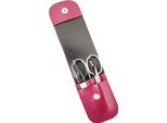 Set Manicure 3 Pezzi Solingen Con Custodia In Pelle, Forbici Per Unghie, Lima, Pinzette, Germany Berry