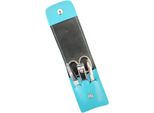 Set Manicure 4 Pezzi Solingen* Con Custodia In Vera Pelle, Forbici Per Unghie, Lima, Pinzette Turchesi