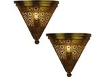 Set Di 2 Lampade Da Parete Orientali Lampada Da Parete Decorazione Da Parete Firas Gold Antique
