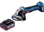 Bosch Gws 18V-7 Smerigliatrice Angolare Professionale A Batteria 18 V 115 Mm Senza Spazzole + 1X Batteria Ricaricabile 4,0 Ah - Senza Caricabatterie