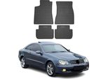 2002-2009 Mercedes Classe Clk C209 Tappetini In Gomma Nera 4 Pz