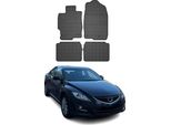 2007-2012 Mazda 6 Gh Tappetini In Gomma Nera 4 Pezzi