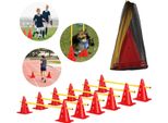 Clanmacy Set Di 6 Ostacoli Sportivi Con 12 Coni + 6 Barre Per Ostacoli Di Agilità Set Di Ostacoli Per Bambini/Cani/Sport Di Squadra/Calcio