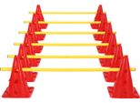 Jopassy Set Di 6 Ostacoli Sportivi Con 12 Coni + 6 Barre Per Ostacoli Di Agilità Set Di Ostacoli Per Bambini/Cani/Sport Di Squadra/Calcio