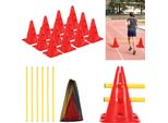 Jayseuw 6 Ostacoli Sportivi Con 12 Coni + 6 Barre Ostacoli Di Agilità Set Di Ostacoli Per Bambini/Cani/Squadre Sportive/Calcio