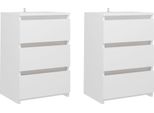 Syfax™ Comodini 2 Pz Bianchi 40X35X62,5 Cm In Legno Multistrato