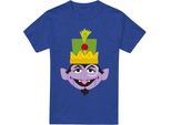 Sesame Street - Maglietta Da Uomo/Donna Unisex, Screziata, Disegno Natalizio TV21499 (Xxl) (Blu Reale)