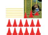 Jopassy Set Di 6 Ostacoli Per L'agilità, Pali Per Lo Slalom, Set Di Ostacoli Per L'addestramento Dei Cani, In Plastica Per L'addestramento Alla Coordinazione