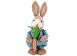 Decorazione Coniglietto Pasquale, Colori Rustici E Naturali, Per La Decorazione Della Casa E Della Tavola Di Pasqua (36 Cm, Manto Grigio Con Carota)