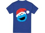 Sesame Street - Maglietta Da Uomo/Donna Unisex, Screziata, Disegno Natalizio TV21501 (M) (Blu Reale)