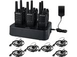 Retevis RT668B Walkie Talkie, Radio PMR446 Con Auricolare, USB-C, 16 Canali, Set Radio Ricaricabile, Per La Sicurezza Con Caricatore A 6 Vie