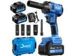 Avvitatore A Impulsi A Batteria Brushless 21V 1/2" Con 2 Batterie 4.0Ah, Set Di Bussole E Valigetta – Delphi Tools Pro"