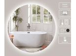 FenomÉ Specchio Da Bagno Rotondo - Illuminazione Led E Antiappannamento Con Specchio Riscaldato - Larghezza 80 Cm