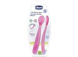 Cucchiaio In Silicone Chicco Duplo Soft Pink 6M+ 2 Unità