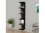 Scaffale Da Parete 'Surahammar' 180 X 35 X 32 Cm Scaffale Decorativo Con 6 Ripiani Effetto Marmo, Nero