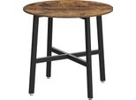Tavolo Da Pranzo Vasagle, Tavolo Rotondo Da Cucina, Soggiorno, Ufficio, 80 X 75 Cm (Diametro X Altezza), Stile Industriale, Rustico Marrone E Nero