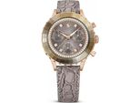 Swarovski Octea Chrono Uhr, Schweizer Produktion, Lederarmband, Grau, RoséGoldfarbenes Finish Octea Chrono:Ls Gry//Pro 5671153/Abverkauf Nur Solange Vorrat Reicht