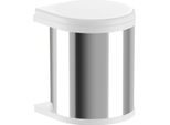 Cestino Hailo 3515011 Girevole Mono 15 Litri Acciaio Inox Lucido Bianco