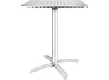 Tavolo Bolero Quadrato E Pieghevole In Acciaio Inox Con 1 Gamba 600X600X720Mm