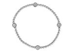 Armband Firetti "Schmuck Geschenk Silber 925 Armschmuck Armkette Zugband Kugeln", Silber (Silberfarben, Kristallweiß, Kristallweiß), ArmbäNder, Damen, 18Cm, Silber 925 (Sterlingsilber), Armband, Mit Zirkonia (Synth.)