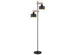 Globo Lighting Stehlampe "Rielly", Schwarz, 1 Stk., Leuchten, Stehleuchte/Holz/Metall/Goldfarben/HöHenverstellbar, Stehlampe