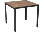Tavolo Bolero In Legno Di Acacia Quadrato Con Gambe In Acciaio 800X800X740Mm