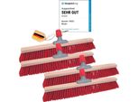 Novaliv 4X Scopa Stradale 80 Cm Testa Di Scopa I Senza Manico I Elaston Rosso I Scopa Per Esterni I Scopa Industriale Scopa Da Giardino Scopa Da Neve Scopa Multiuso