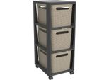 Cassettiera Brisen 3X16L Con Ruote Cappuccino