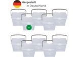 Novaliv 10X Contenitore Per Detersivi Con Coperchio 4 Litri I Trasparente I 23,5 X 18 X 18,5 Cm I Scatola Contenitore Per Detersivi Con Manico Contenitore Per Detersivi Contenitore Per Detersivi