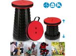 Swanew Sedia Pieghevole Portatile Compact Lightweight Telescopic 150Kg Outdoor Folding Stool Portable, Red