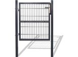 Jiubiaz Cancello Da Giardino Cancello Per Recinzione 120 X 100 Cm Tubo In Acciaio Zincato Incl. Serratura E Chiave Cancello Per Recinzione Porta Da Giardino Maglia 20 × 5 Cm Antiruggine Antracite