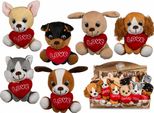Cane Di Peluche Seduto Con Cuore, Circa 14 Cm