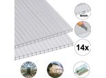 Fiqops 14X Lastre In Policarbonato A Doppia Parete 4 Mm Per Serre 10,25 M²