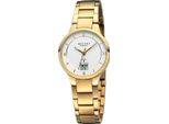 Regent Metall Damen Uhr Armbanduhr Quarz gold Funkuhren D2URFR289