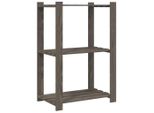 Vidaxl Scaffale A 3 Ripiani Grigio 60X38X90 Cm In Legno Di Pino Massiccio
