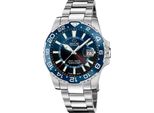 Jaguar J1011/2 Ceramic Gmt Orologio Da Uomo In Acciaio Inossidabile Data Argento